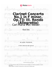 Sheet music, chords Carl Maria Von Weber - Clarinet Concerto No.1 in F minor, Op.73: III. Rondo (Allegretto)