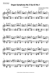 Sheet music, chords Charles-Marie Widor - Organ Symphony No.5, Op.42 No.1: V. Toccata