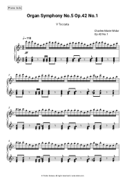 Sheet music, chords Charles-Marie Widor - Organ Symphony No.5, Op.42 No.1: V. Toccata