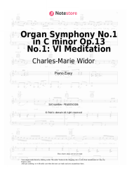 Sheet music, chords Charles-Marie Widor - Organ Symphony No.1 in C minor Op.13 No.1: VI Meditation