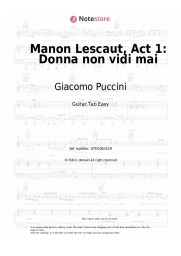 Sheet music, chords Giacomo Puccini - Manon Lescaut, Act 1: Donna non vidi mai