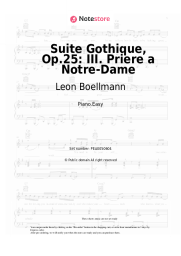 Sheet music, chords Leon Boellmann - Suite Gothique, Op.25: III. Priere a Notre-Dame