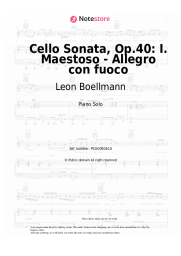 Sheet music, chords Leon Boellmann - Cello Sonata, Op.40: I. Maestoso - Allegro con fuoco
