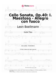 Sheet music, chords Leon Boellmann - Cello Sonata, Op.40: I. Maestoso - Allegro con fuoco