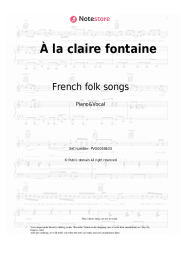 Sheet music, chords French folk songs - À la claire fontaine