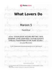 Sheet music, chords Maroon 5, SZA - What Lovers Do