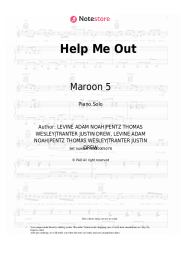 Sheet music, chords Maroon 5, Julia Michaels - Help Me Out
