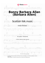 Sheet music, chords Scottish folk music - Bonny Barbara Allan (Barbara Allen)
