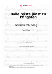 Sheet music, chords German folk song - Bolle reiste jünst zu Pfingsten