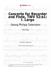 Sheet music, chords Georg Philipp Telemann - Concerto for Recorder and Flute, TWV 52:e1: I. Largo