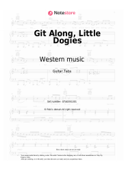 Sheet music, chords Western music - Git Along, Little Dogies
