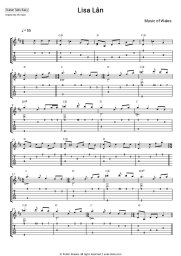 Sheet music, chords Music of Wales - Lisa Lân