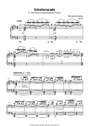 Sheet music, chords Rimsky-Korsakov - Scheherazade, Op. 35: II. The Story of the Kalandar Prince