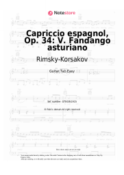Sheet music, chords Rimsky-Korsakov - Capriccio espagnol, Op. 34: V. Fandango asturiano