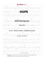 Sheet music, chords XXXTentacion - HOPE
