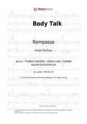 Sheet music, chords Rompasso - Body Talk