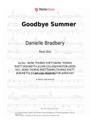 Sheet music, chords Danielle Bradbery, Thomas Rhett - Goodbye Summer