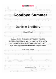 Sheet music, chords Danielle Bradbery, Thomas Rhett - Goodbye Summer