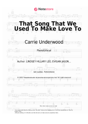 Sheet music, chords Carrie Underwood - That Song That We Used To Make Love To