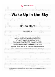 Sheet music, chords Bruno Mars, Gucci Mane, Kodak Black - Wake Up in the Sky