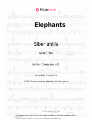 Sheet music, chords Siberiahills, Natalia Simakova - Elephants