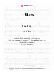 Sheet music, chords t.A.T.u. - Stars