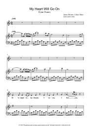 Sheet music, chords Celine Dion - My Heart Will Go on