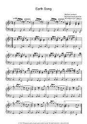 Sheet music, chords Michael Jackson - Earth Song