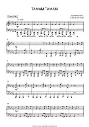 Sheet music, chords Summer Cem - Tamam Tamam