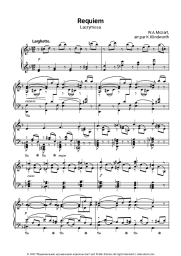 Sheet music, chords Wolfgang Amadeus Mozart - Requiem: Lacrimosa in D Minor, K.626