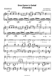 Sheet music, chords Jean Sibelius - Dros Gymru'n Gwlad (Finlandia)