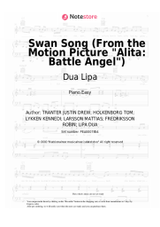 Sheet music, chords Dua Lipa - Swan Song (From the Motion Picture Alita: Battle Angel)