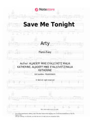 Sheet music, chords Arty - Save Me Tonight
