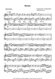 Sheet music, chords Galantis, OneRepublic - Bones