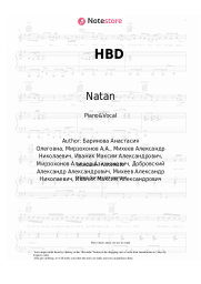 Sheet music, chords Natan, Pabl.A - HBD