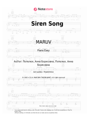 Sheet music, chords MARUV - Siren Song
