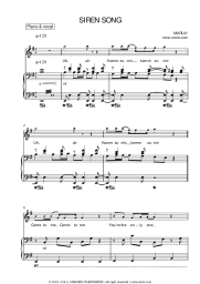 Sheet music, chords MARUV - Siren Song