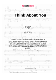 Sheet music, chords Kygo, Valerie Broussard - Think About You