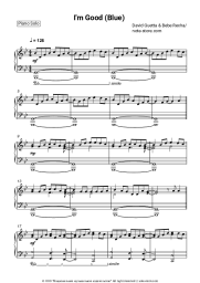 Sheet music, chords David Guetta, Bebe Rexha - I'm Good (Blue)