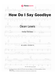 Sheet music, chords Dean Lewis - How Do I Say Goodbye