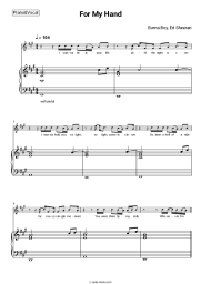 Sheet music, chords Burna Boy, Ed Sheeran - For My Hand