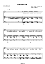 Sheet music, chords Nina Chuba, Chapo102 - Ich hass dich