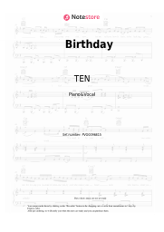 Sheet music, chords TEN - Birthday