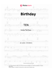 Sheet music, chords TEN - Birthday