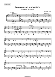 Sheet music, chords Claudia Jung - Denn wenn wir uns berühr'n (Everytime We Touch)