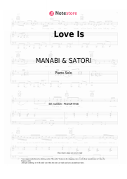 Sheet music, chords MANABI & SATORI - Love Is