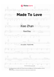 Sheet music, chords Xiao Zhan - Made To Love
