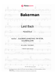 Sheet music, chords Laid Back - Bakerman