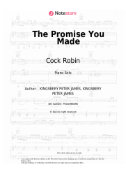 Sheet music, chords Cock Robin - The Promise You Made