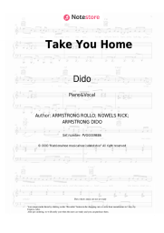 Sheet music, chords Dido - Take You Home